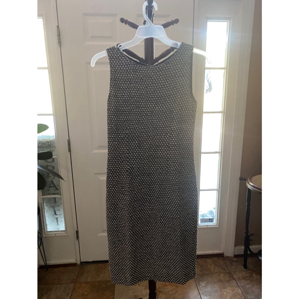 ST JOHN BLACK & WHITE KNOTTED DRESS SIZE 4